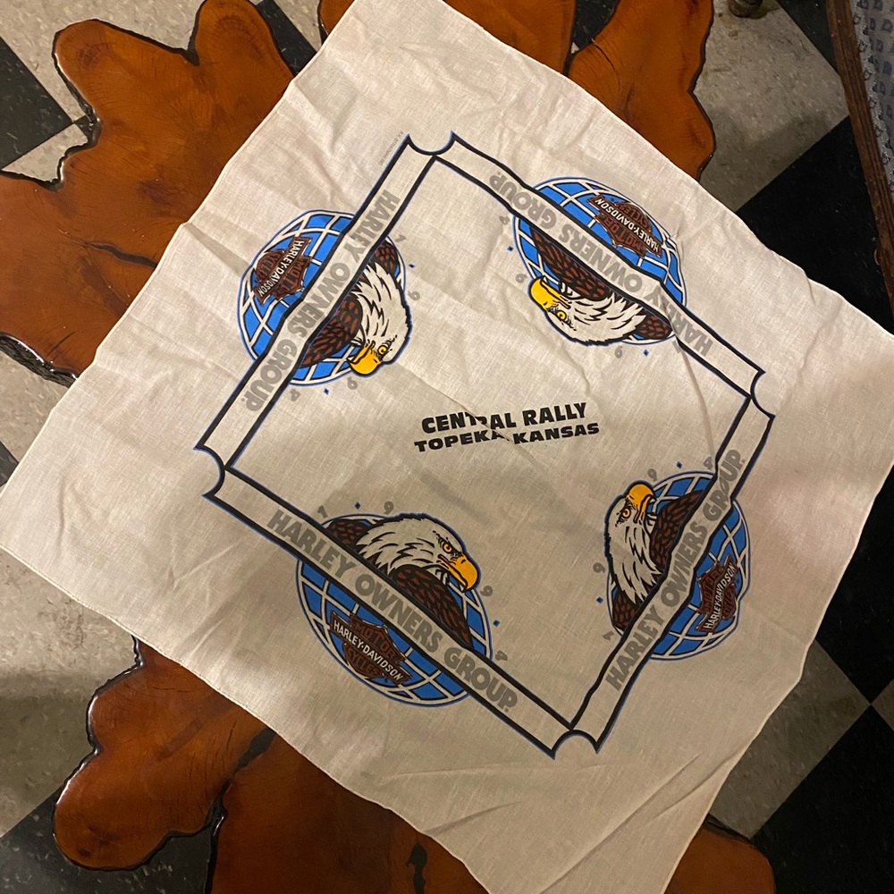 Vintage Harley Davidson Eagle Central Rally Topeka Kansas Bandana